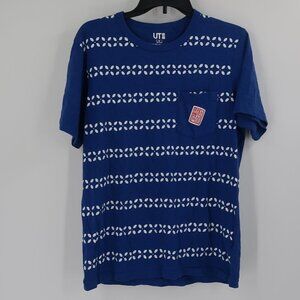 Uniqlo Men's Blue T-Shirt Size Medium